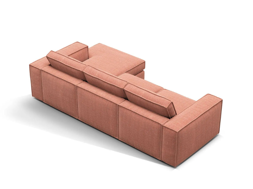 Pola 3-Sitzer Ecksofa, Rechte Seite, aus Strukturierter Stoff in Red (BABEL RED), 284x158 cm von Micadoni – Bild 5