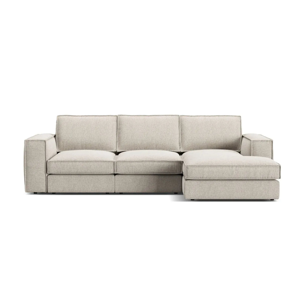 Pola 3-Sitzer Ecksofa, Rechte Seite, aus Samt oder Strukturstoff, 284x158 cm - ZEN ZONE Furniture