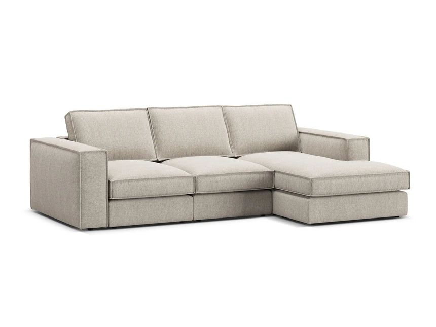 Pola 3-Sitzer Ecksofa, Rechte Seite, aus Strukturierter Stoff in Sand (BABEL SAND), 284x158 cm von Micadoni – Bild 4