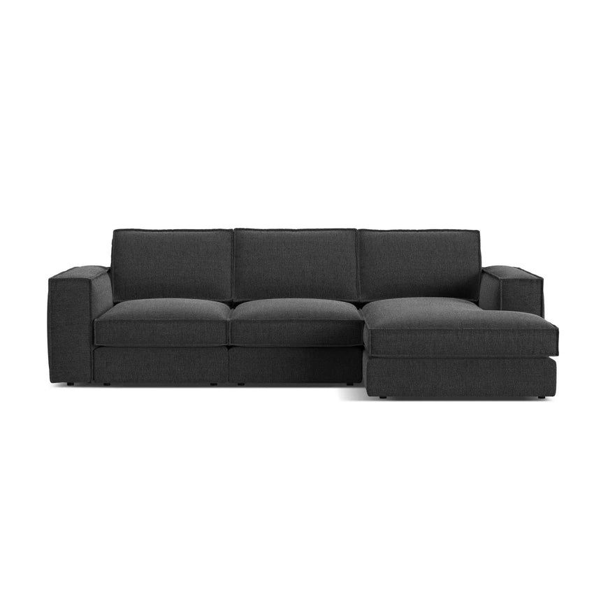 Pola 3-Sitzer Ecksofa, Rechte Seite, aus Samt oder Strukturstoff, 284x158 cm - ZEN ZONE Furniture