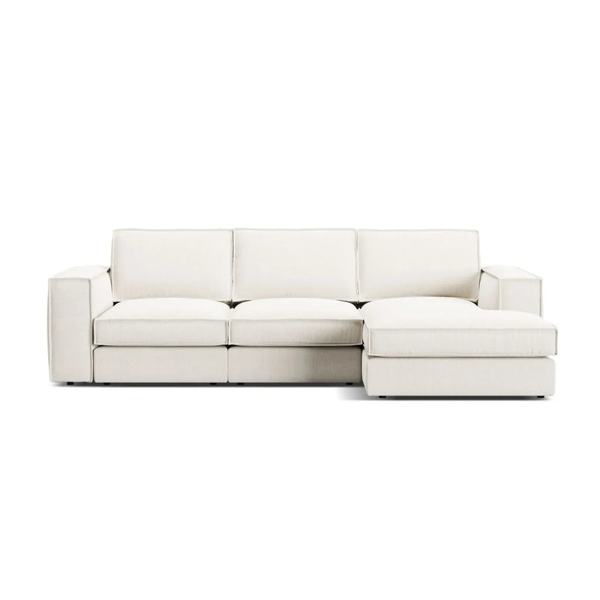 Pola 3-Sitzer Ecksofa, Rechte Seite, aus Samt oder Strukturstoff, 284x158 cm - ZEN ZONE Furniture
