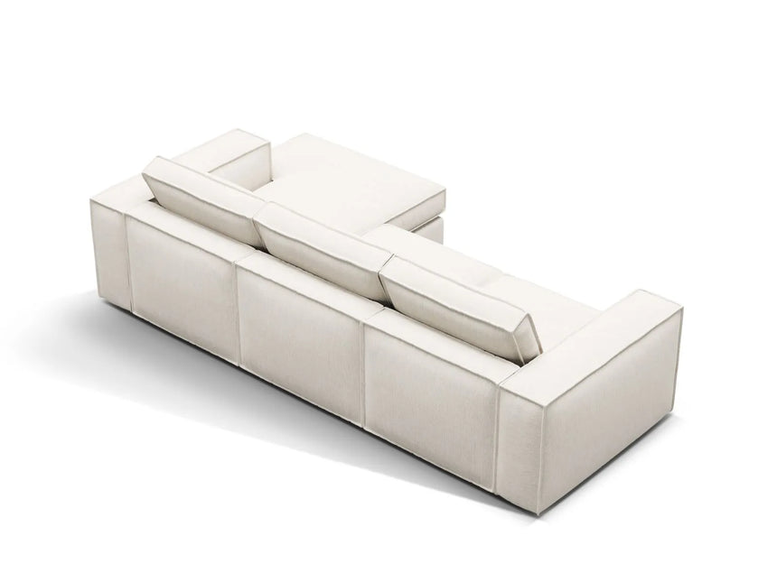 Pola 3-Sitzer Ecksofa, Rechte Seite, aus Strukturierter Stoff in Weiß (BABEL WHITE), 284x158 cm von Micadoni – Bild 5