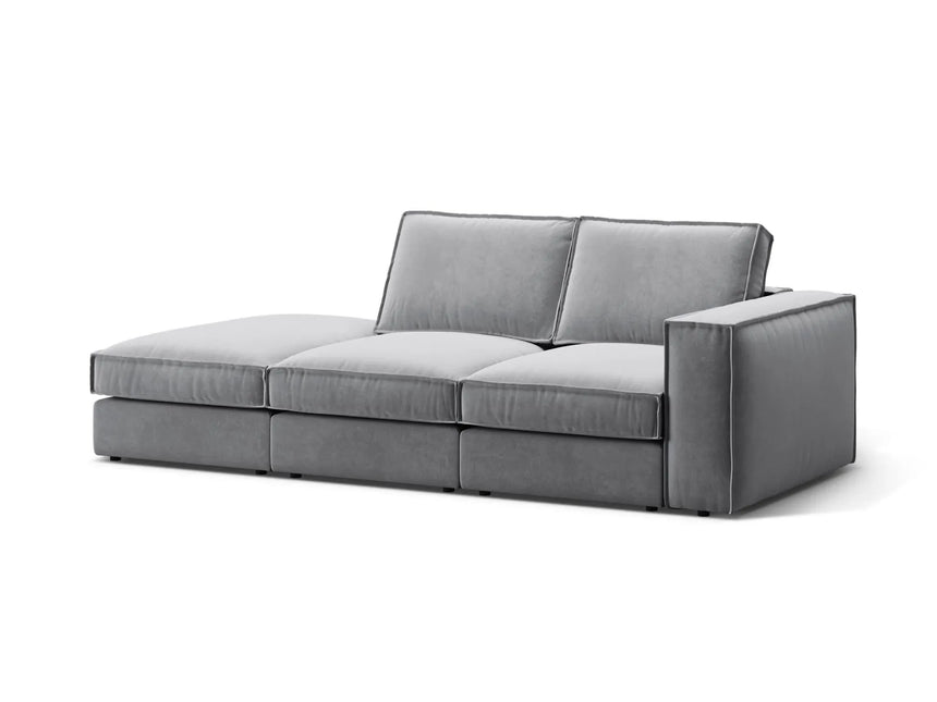 Pola 3-Sitzer Sofa, Linke Seite offen, aus Samt oder Strukturstoff, 259x103 cm - ZEN ZONE Furniture