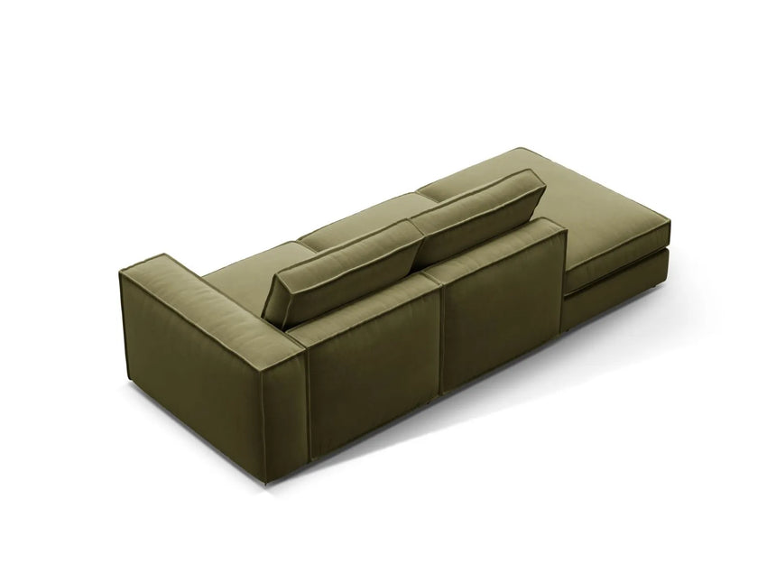 Pola 3-Sitzer Sofa, Linke Seite offen, aus Samt in Grün (Salvador 8), 259x103 cm von Micadoni – Bild 4