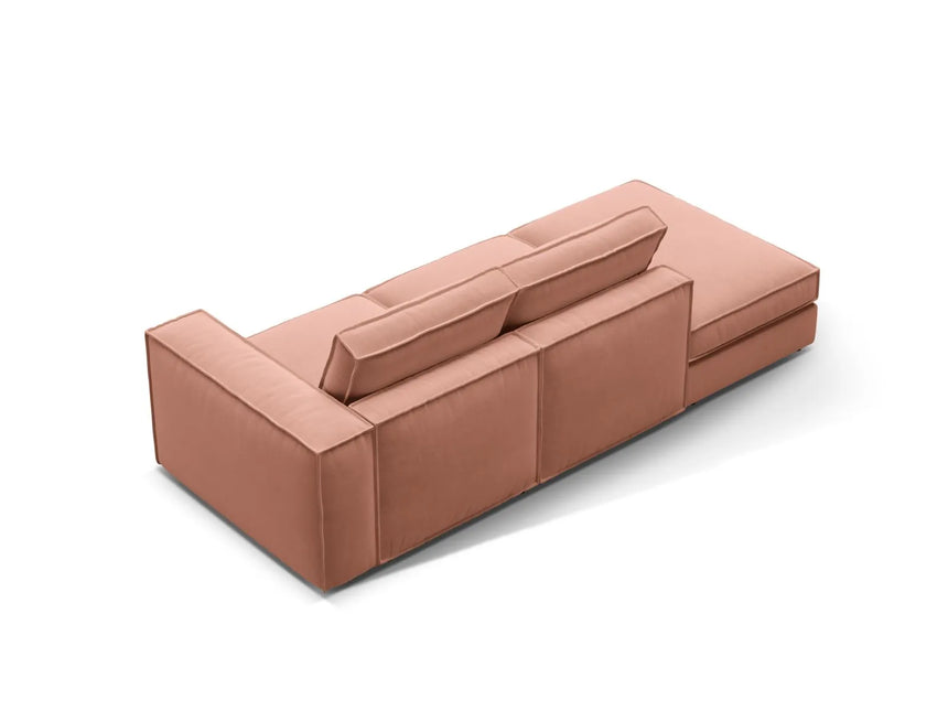 Pola 3-Sitzer Sofa, Linke Seite offen, aus Samt in Rosa (Salvador 11), 259x103 cm von Micadoni – Bild 4