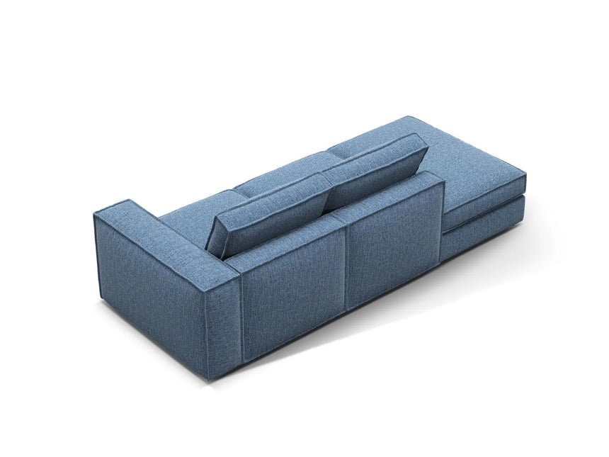 Pola 3-Sitzer Sofa, Linke Seite offen, aus Strukturierter Stoff in Dunkelblau (BABEL BLUE), 259x103 cm von Micadoni – Bild 4