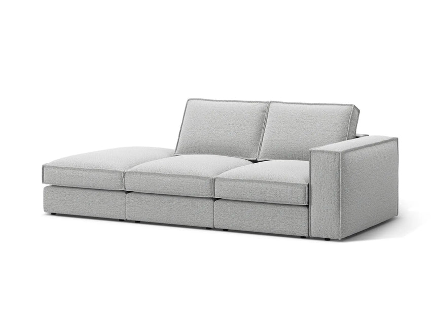 Pola 3-Sitzer Sofa, Linke Seite offen, aus Strukturierter Stoff in Hellgrau (BABEL LIGHT GREY), 259x103 cm von Micadoni – Bild 3