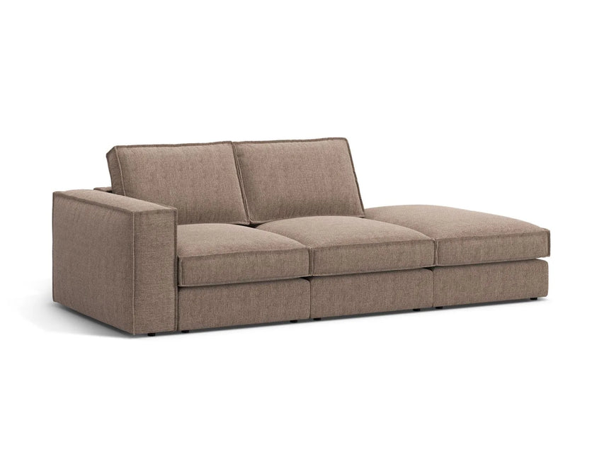 Pola 3-Sitzer Sofa, Rechte Seite offen, aus Strukturierter Stoff in Hellbraun (BABEL TAUPE), 259x103 cm von Micadoni – Bild 3