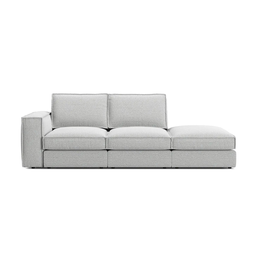 Pola 3-Sitzer Sofa, Rechte Seite offen, aus Samt oder Strukturstoff, 259x103 cm - ZEN ZONE Furniture