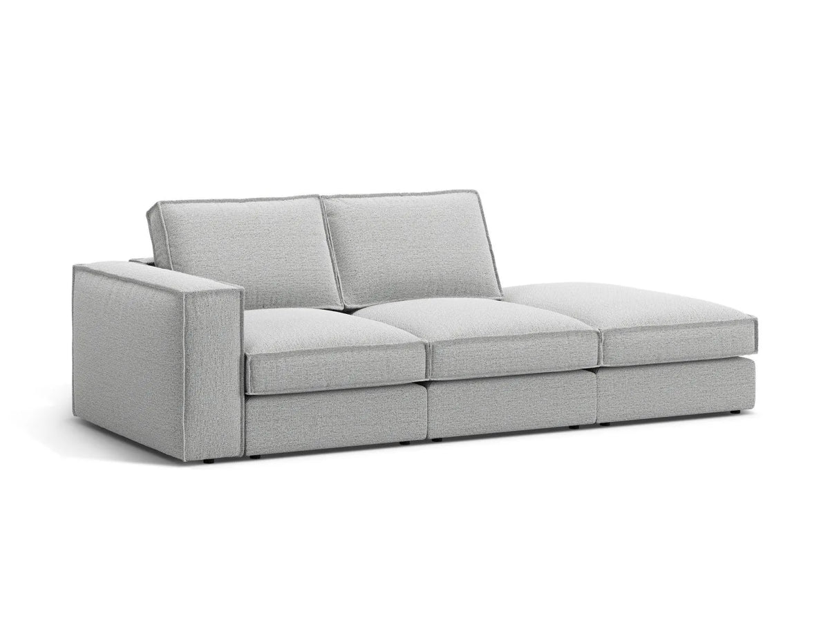 Pola 3-Sitzer Sofa, Rechte Seite offen, aus Strukturierter Stoff in Hellgrau (BABEL LIGHT GREY), 259x103 cm von Micadoni – Bild 3