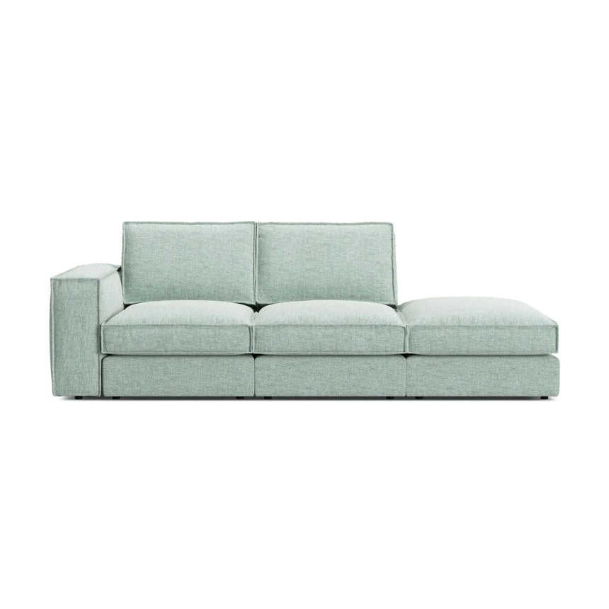Pola 3-Sitzer Sofa, Rechte Seite offen, aus Samt oder Strukturstoff, 259x103 cm - ZEN ZONE Furniture