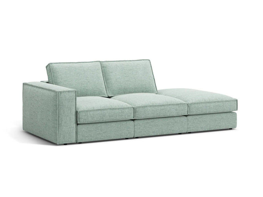 Pola 3-Sitzer Sofa, Rechte Seite offen, aus Strukturierter Stoff in Minze (BABEL SAFIRA), 259x103 cm von Micadoni – Bild 3