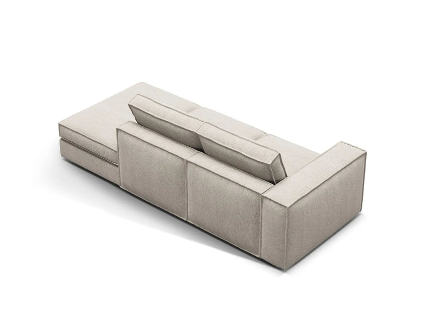 Pola 3-Sitzer Sofa, Rechte Seite offen, aus Strukturierter Stoff in Sand (BABEL SAND), 259x103 cm von Micadoni – Bild 4
