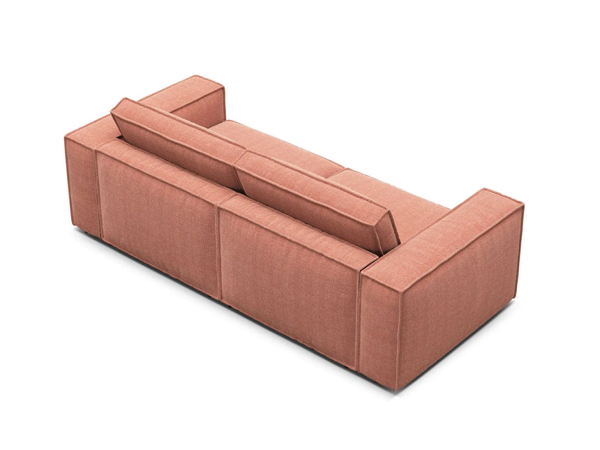 Pola 3-Sitzer Sofa aus Strukturierter Stoff in Red (BABEL RED), 236x103 cm von Micadoni – Bild 4