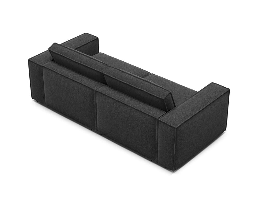 Pola 3-Sitzer Sofa aus Strukturierter Stoff in Schwarz (BABEL BLACK), 236x103 cm von Micadoni – Bild 4