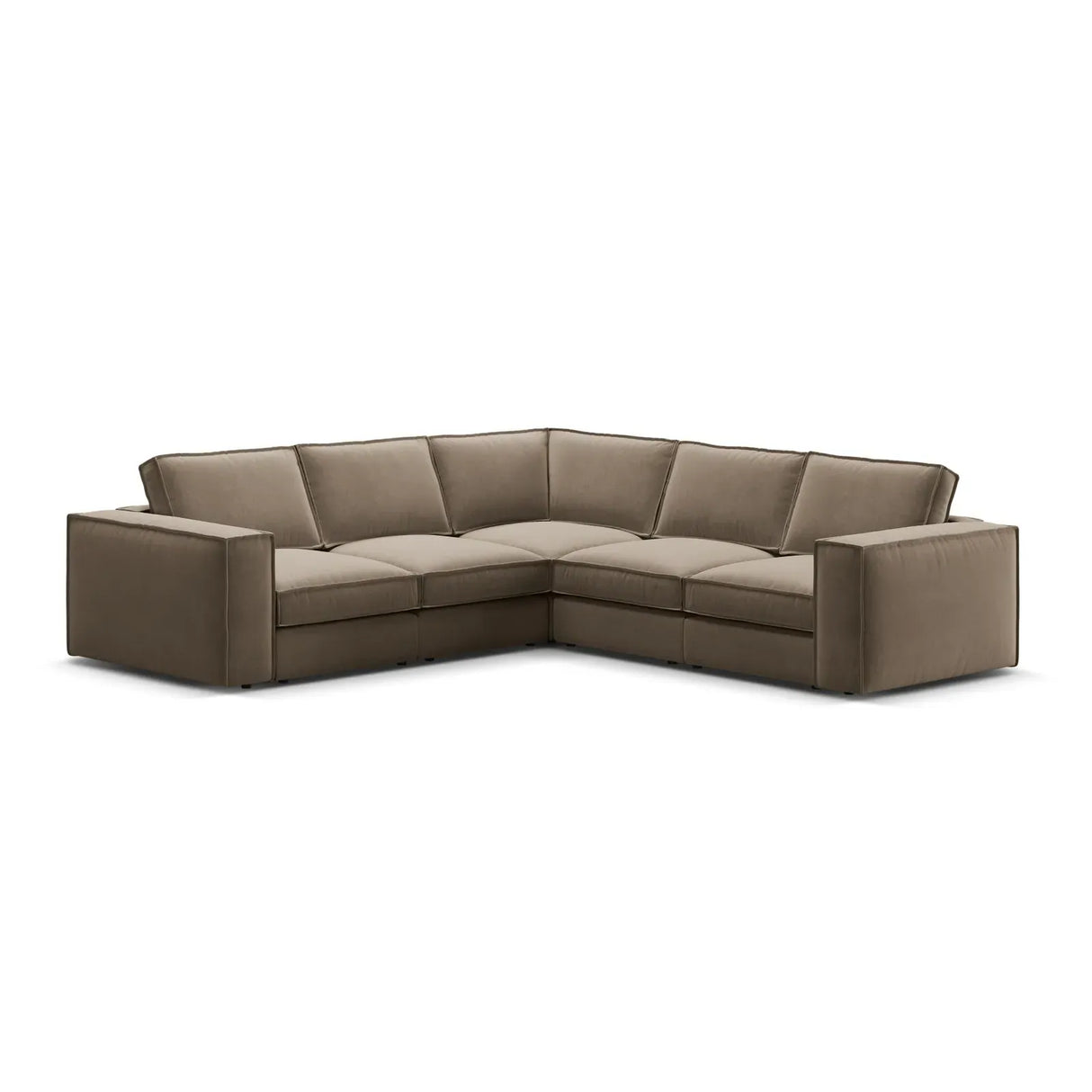 Pola 4-Sitzer Ecksofa, symmetrisch, aus Samt oder Strukturstoff, 284x284 cm - ZEN ZONE Furniture