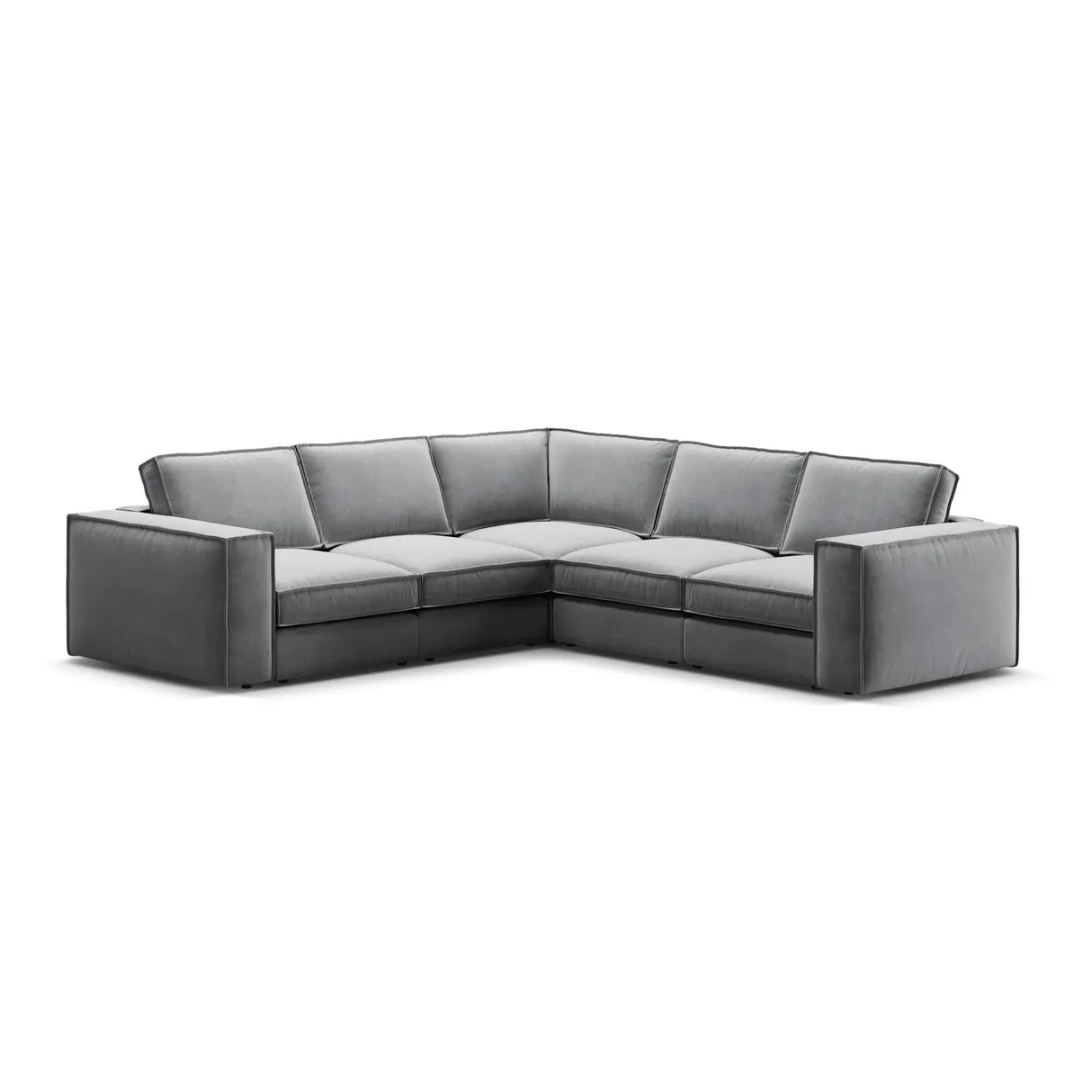 Pola 4-Sitzer Ecksofa, symmetrisch, aus Samt oder Strukturstoff, 284x284 cm - ZEN ZONE Furniture