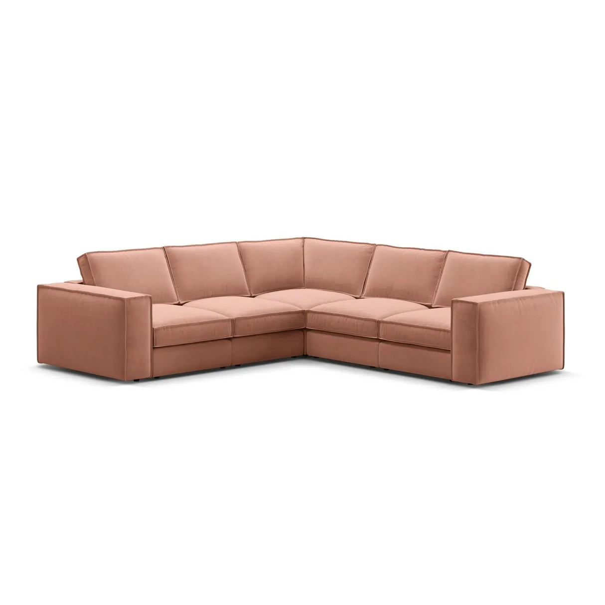 Pola 4-Sitzer Ecksofa, symmetrisch, aus Samt oder Strukturstoff, 284x284 cm - ZEN ZONE Furniture