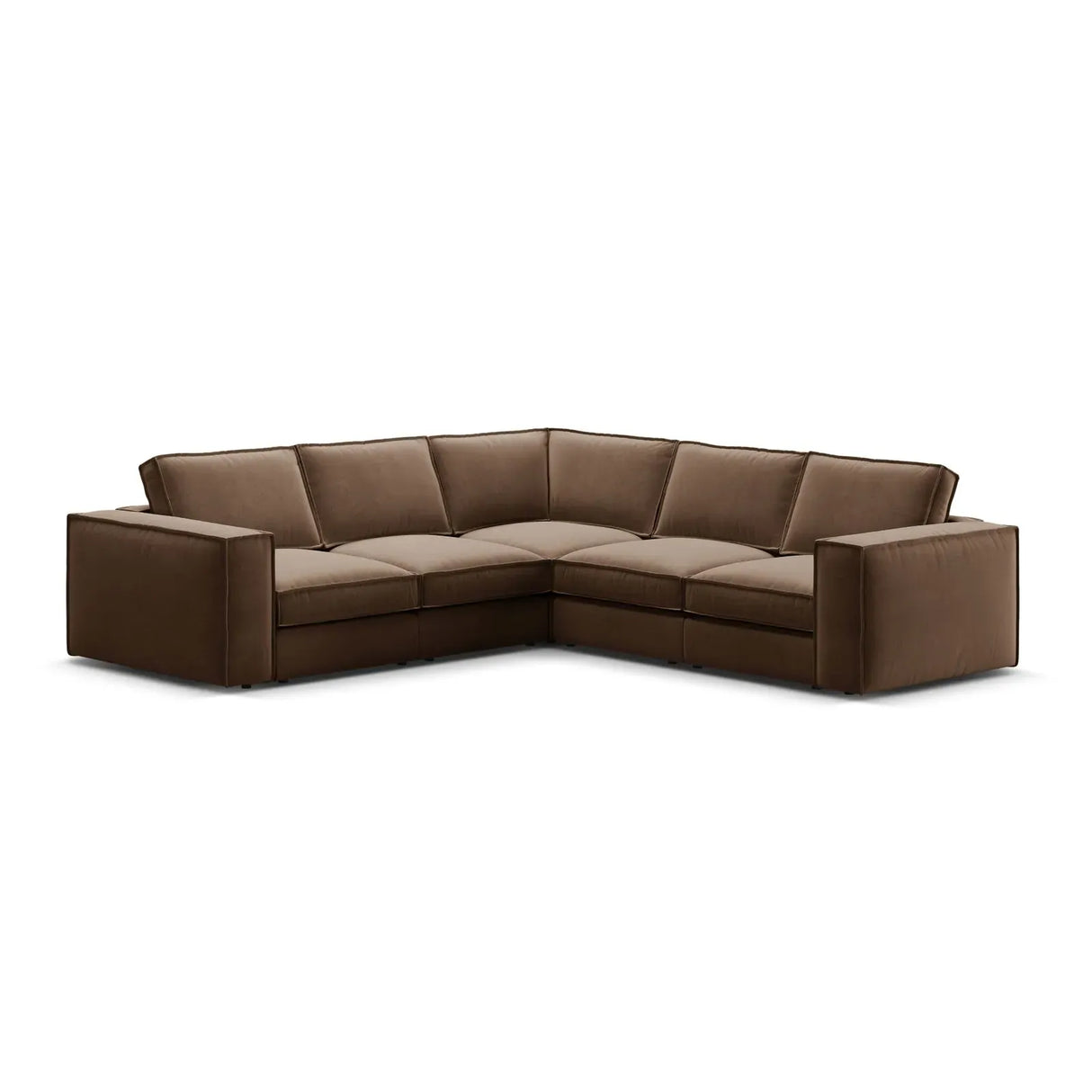 Pola 4-Sitzer Ecksofa, symmetrisch, aus Samt oder Strukturstoff, 284x284 cm - ZEN ZONE Furniture