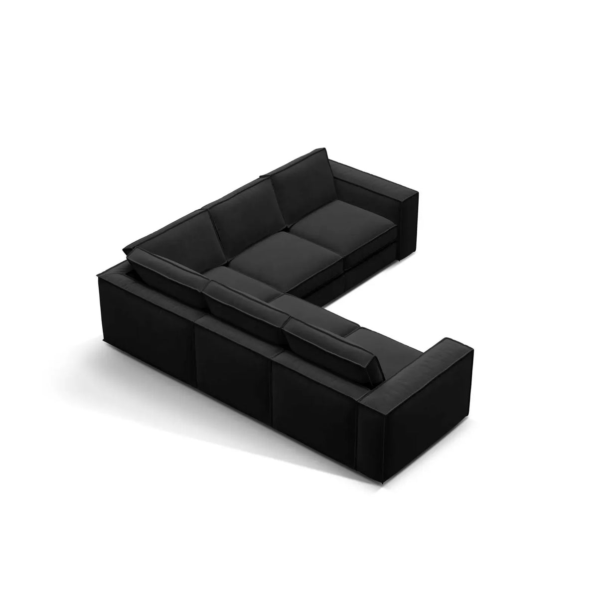 Pola 4-Sitzer Ecksofa, symmetrisch, aus Samt oder Strukturstoff, 284x284 cm - ZEN ZONE Furniture