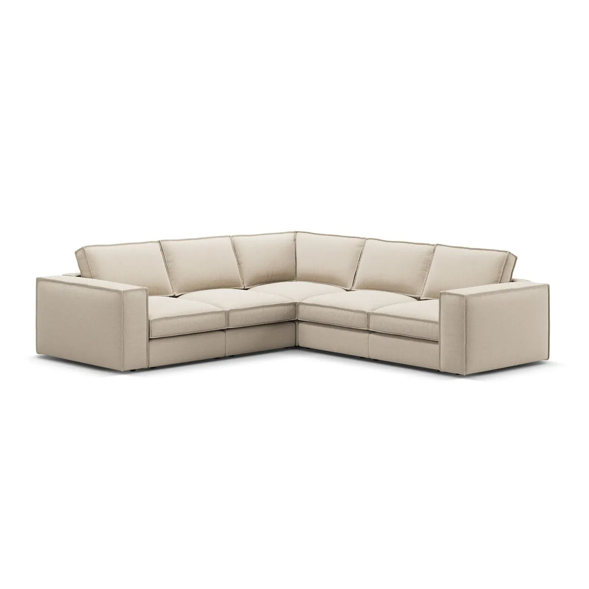 Pola 4-Sitzer Ecksofa, symmetrisch, aus Samt oder Strukturstoff, 284x284 cm - ZEN ZONE Furniture