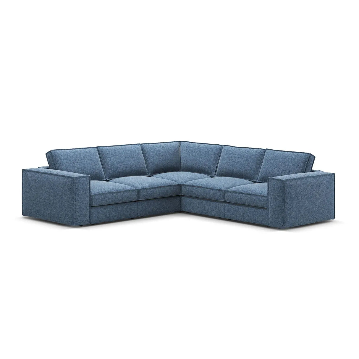 Pola 4-Sitzer Ecksofa, symmetrisch, aus Samt oder Strukturstoff, 284x284 cm - ZEN ZONE Furniture