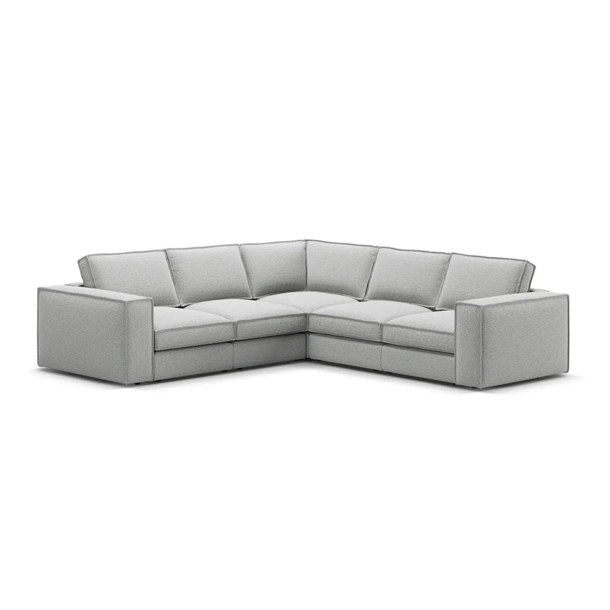 Pola 4-Sitzer Ecksofa, symmetrisch, aus Samt oder Strukturstoff, 284x284 cm - ZEN ZONE Furniture