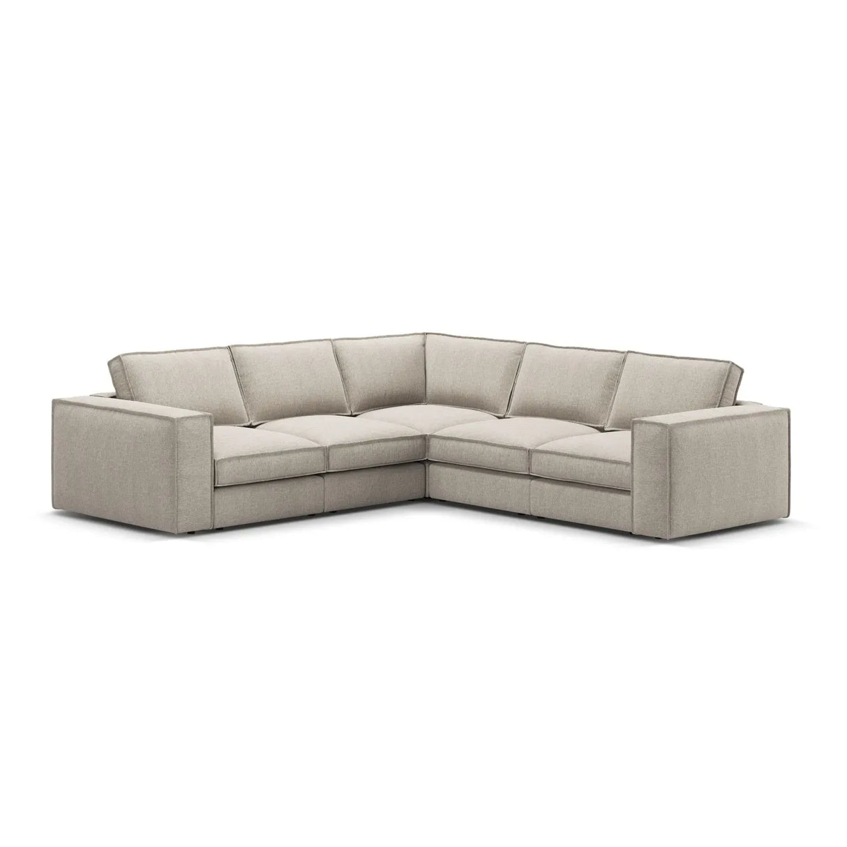 Pola 4-Sitzer Ecksofa, symmetrisch, aus Samt oder Strukturstoff, 284x284 cm - ZEN ZONE Furniture
