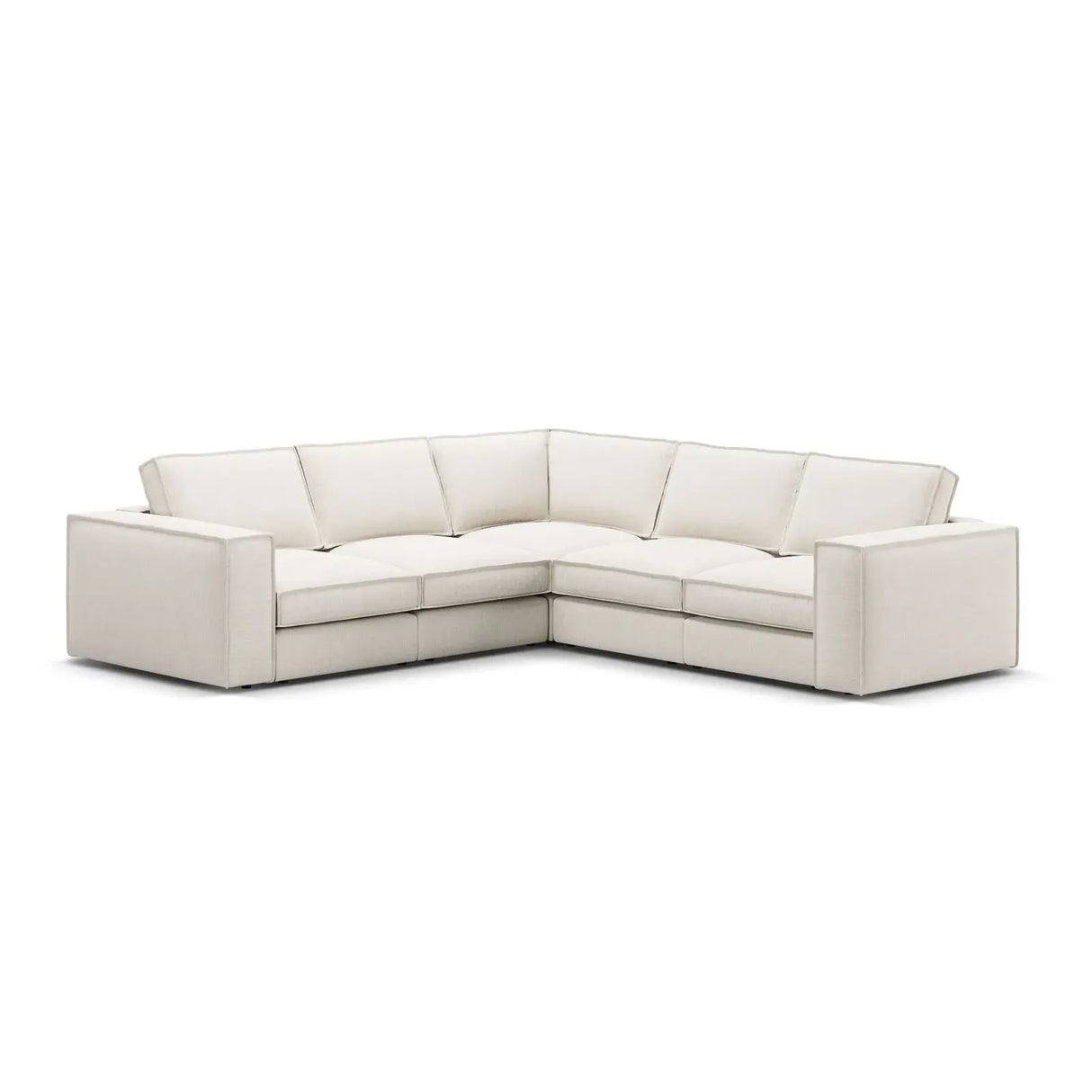 Pola 4-Sitzer Ecksofa, symmetrisch, aus Samt oder Strukturstoff, 284x284 cm - ZEN ZONE Furniture