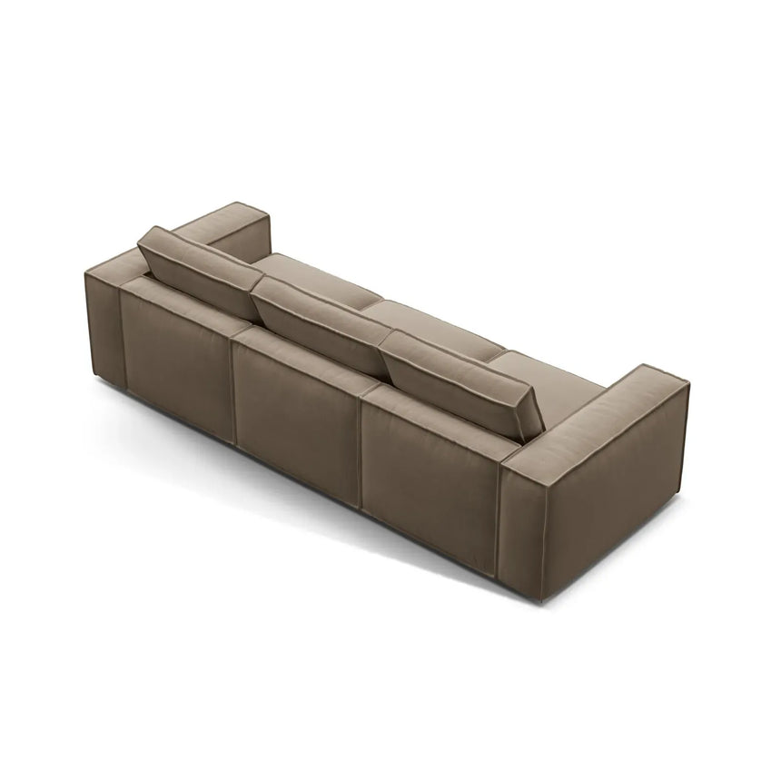 Pola 4-Sitzer Sofa aus Samt oder Strukturstoff, 284x103 cm - ZEN ZONE Furniture