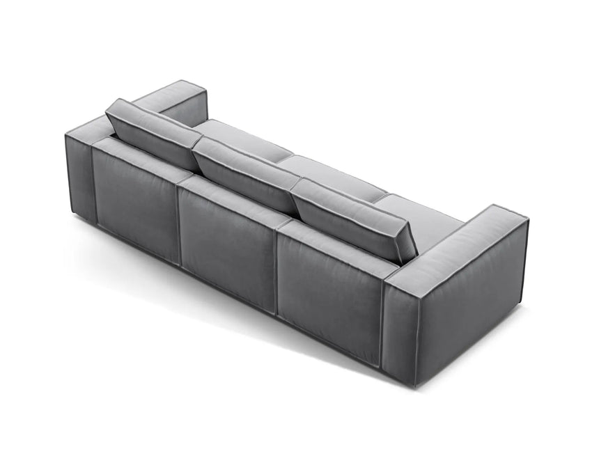 Pola 4-Sitzer Sofa aus Samt in Grau (Salvador 17), 284x103 cm von Micadoni – Bild 4