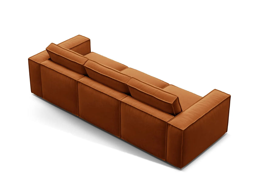 Pola 4-Sitzer Sofa aus Samt in Terrakotta (Salvador 14), 284x103 cm von Micadoni – Bild 4