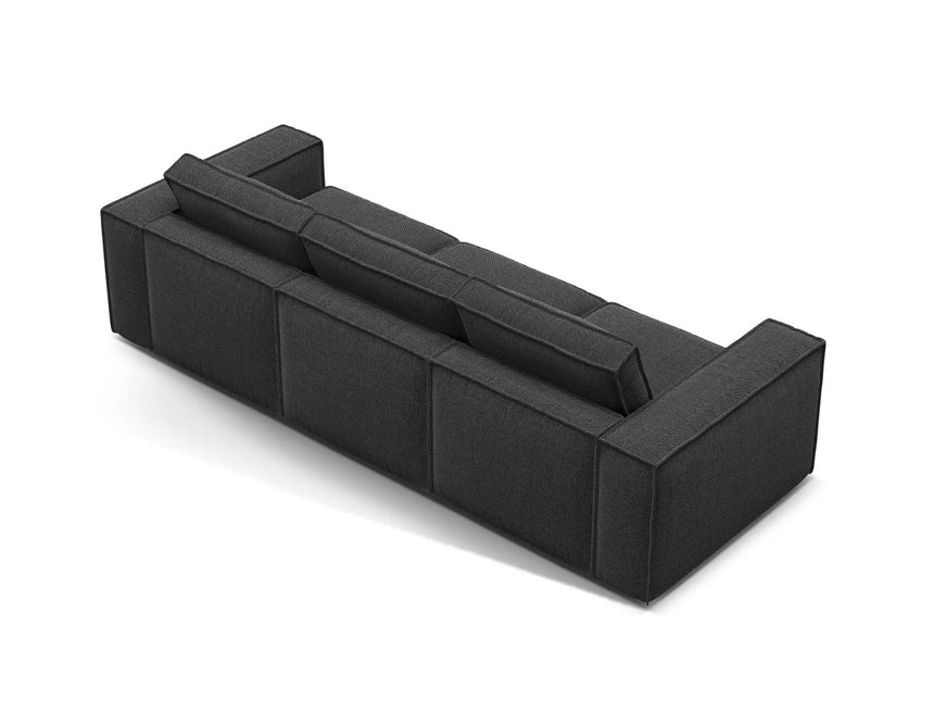 Pola 4-Sitzer Sofa aus Strukturierter Stoff in Schwarz (BABEL BLACK), 284x103 cm von Micadoni – Bild 4