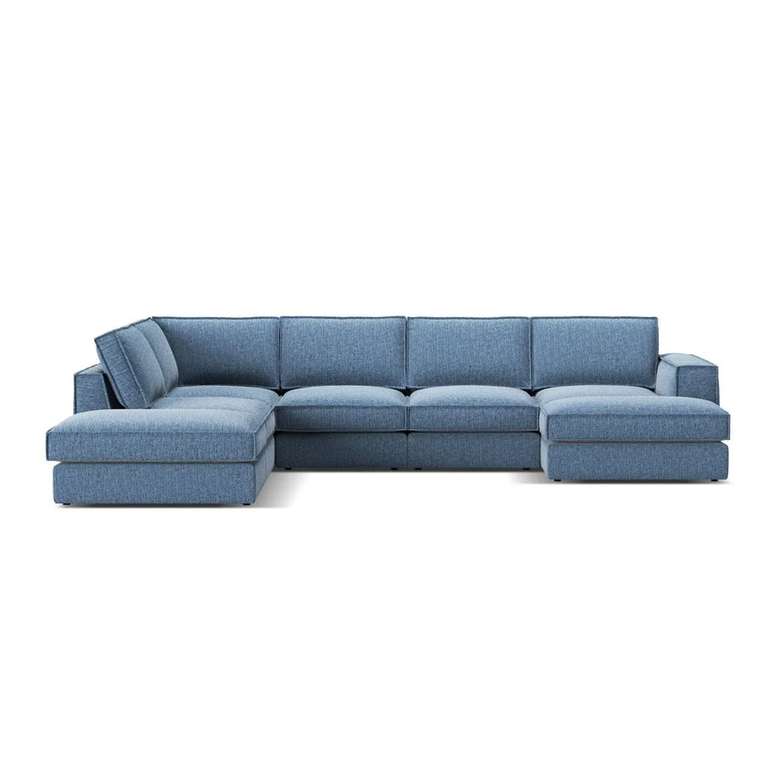 Pola 5-Sitzer Panorama Ecksofa, Linke Seite, aus Samt oder Strukturstoff, 362x259 cm - ZEN ZONE Furniture