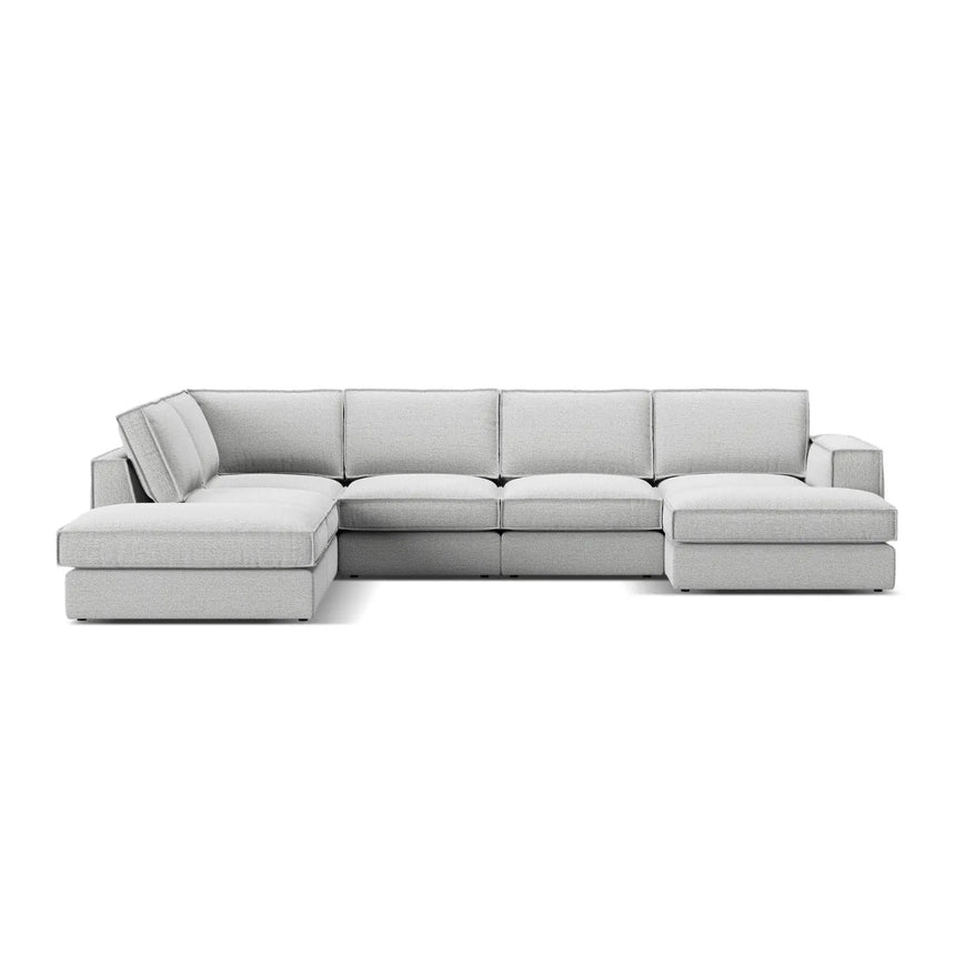 Pola 5-Sitzer Panorama Ecksofa, Linke Seite, aus Samt oder Strukturstoff, 362x259 cm - ZEN ZONE Furniture