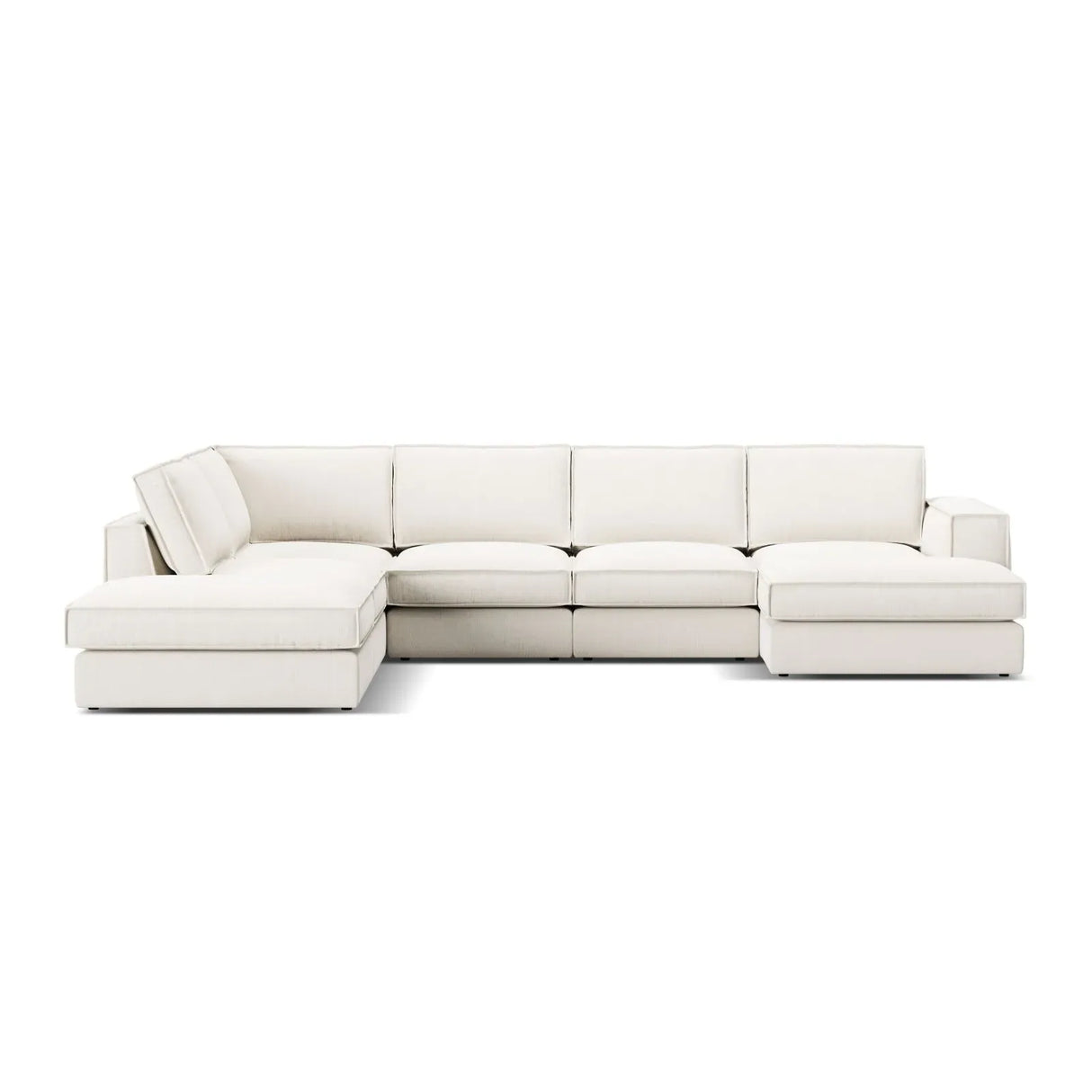 Pola 5-Sitzer Panorama Ecksofa, Linke Seite, aus Samt oder Strukturstoff, 362x259 cm - ZEN ZONE Furniture