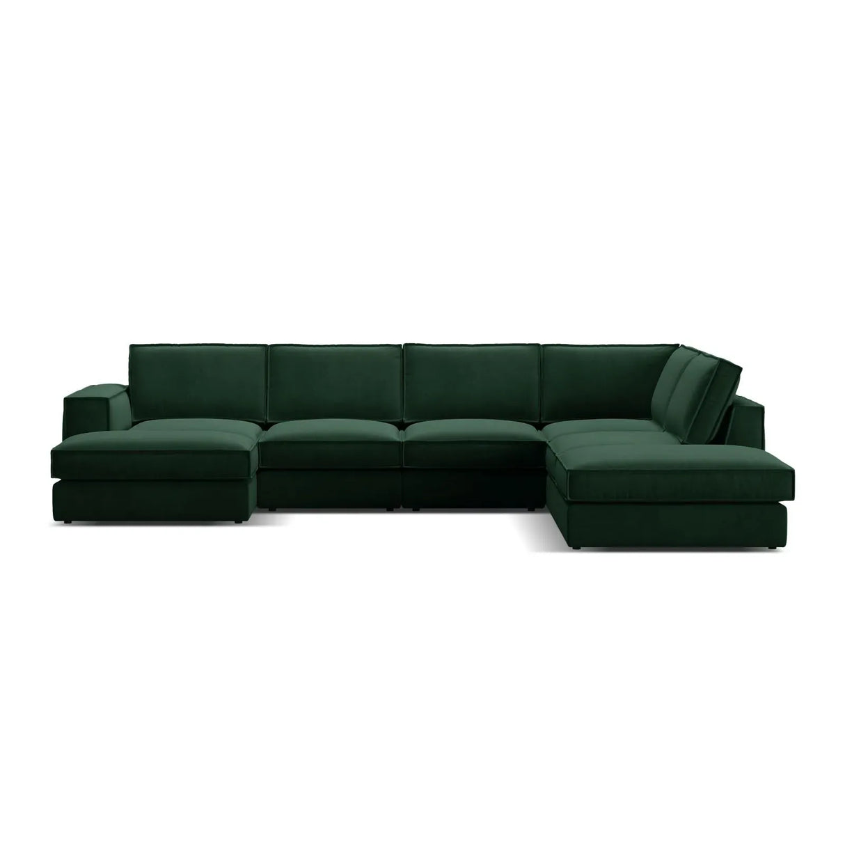 Pola 5-Sitzer Panorama Ecksofa, Rechte Seite, aus Samt in Beige (Salvador 1), 362x259 cm - ZEN ZONE Furniture