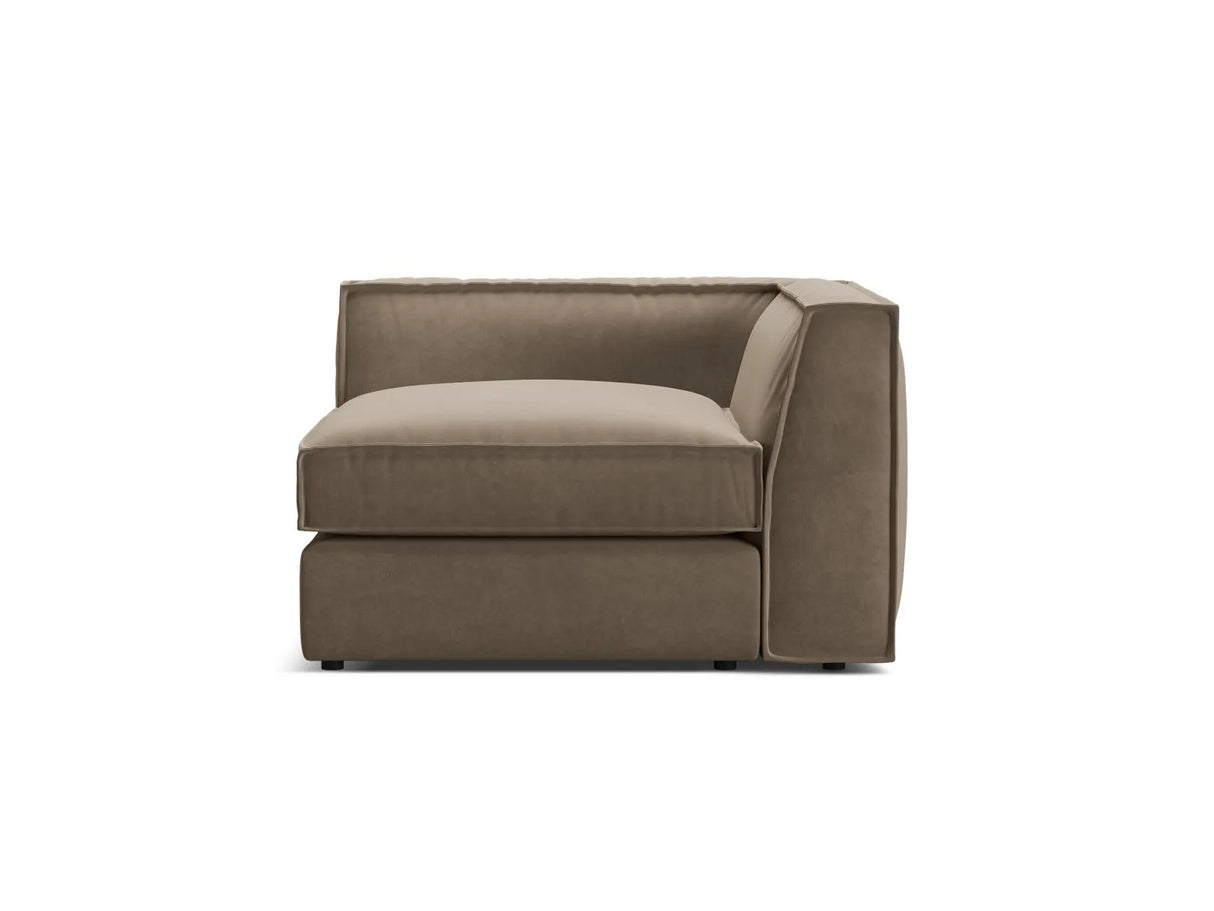 Pola Modulares 1-Sitzer Ecksofa Element aus Samt in Grau-Braun (Salvador 3), 103x103x88 cm von Micadoni – Bild 1