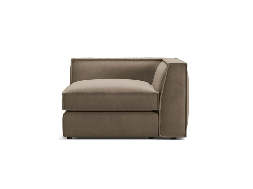 Pola Modulares 1-Sitzer Ecksofa Element aus Samt in Grau-Braun (Salvador 3), 103x103x88 cm von Micadoni – Bild 1