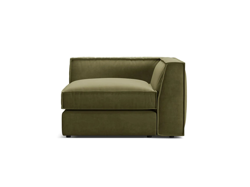Pola Modulares 1-Sitzer Ecksofa Element aus Samt in Grün (Salvador 8), 103x103x88 cm von Micadoni – Bild 1