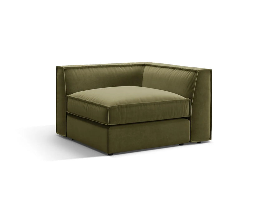 Pola Modulares 1-Sitzer Ecksofa Element aus Samt in Grün (Salvador 8), 103x103x88 cm von Micadoni – Bild 3