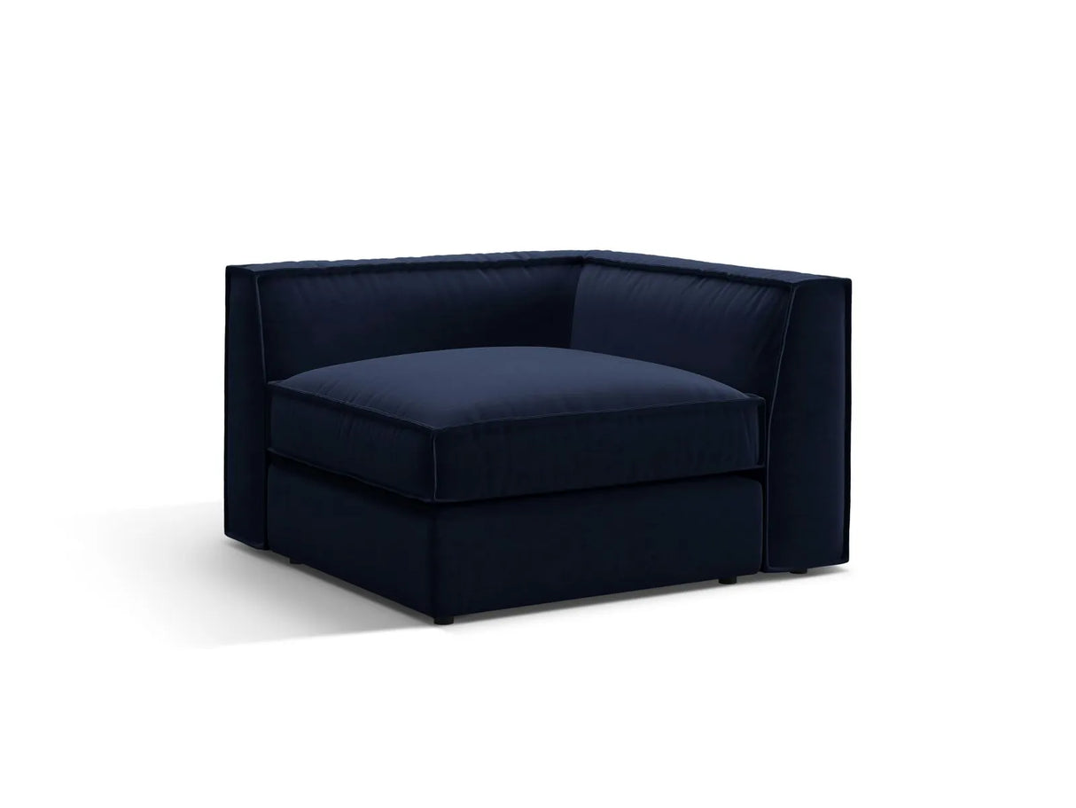 Pola Modulares 1-Sitzer Ecksofa Element aus Samt in Königsblau (Salvador 5), 103x103x88 cm von Micadoni – Bild 3