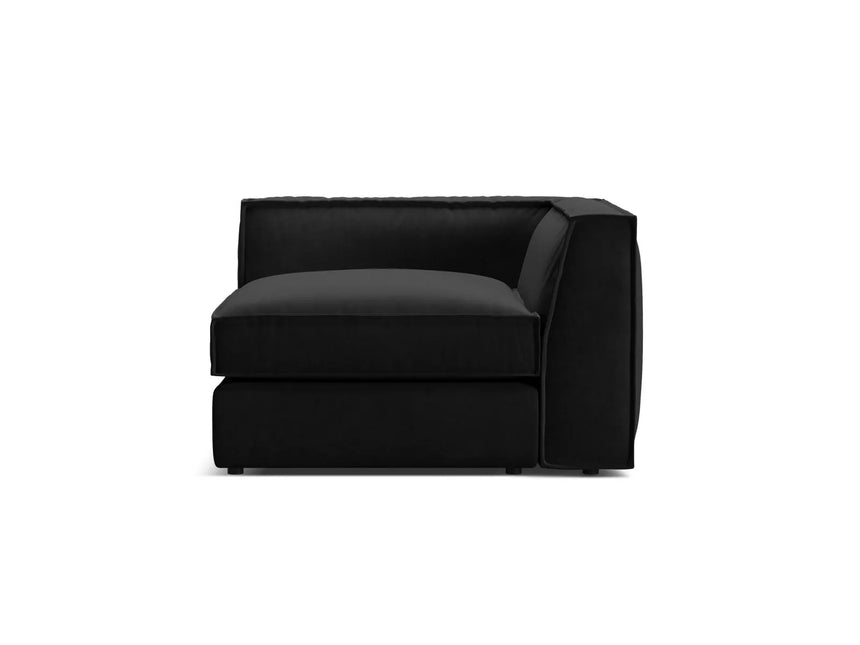 Pola Modulares 1-Sitzer Ecksofa Element aus Samt in Schwarz (Salvador 19), 103x103x88 cm von Micadoni – Bild 1