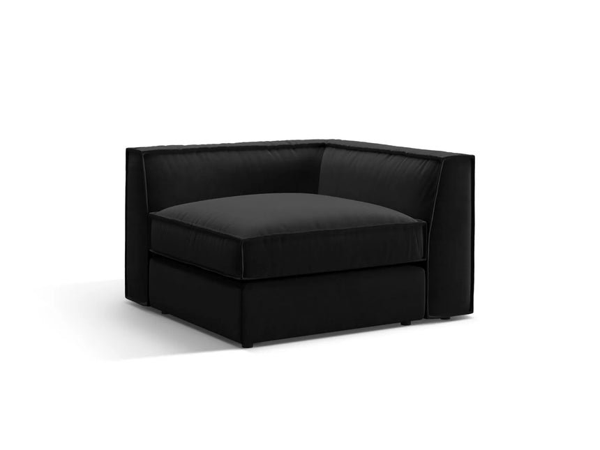 Pola Modulares 1-Sitzer Ecksofa Element aus Samt in Schwarz (Salvador 19), 103x103x88 cm von Micadoni – Bild 3
