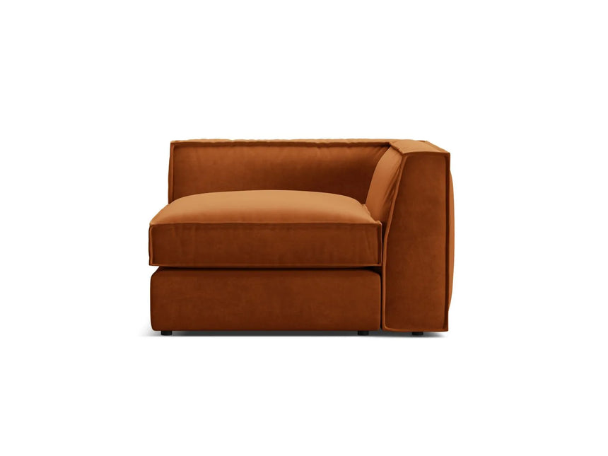 Pola Modulares 1-Sitzer Ecksofa Element aus Samt in Terrakotta (Salvador 14), 103x103x88 cm von Micadoni – Bild 1