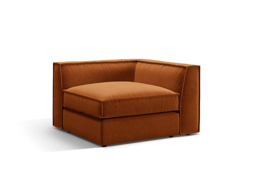 Pola Modulares 1-Sitzer Ecksofa Element aus Samt in Terrakotta (Salvador 14), 103x103x88 cm von Micadoni – Bild 3