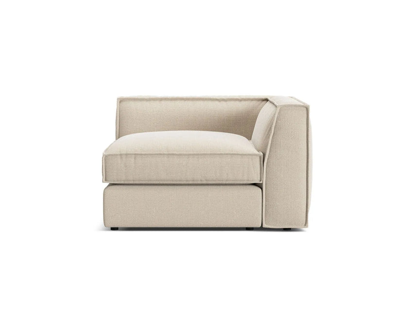 Pola Modulares 1-Sitzer Ecksofa Element aus Strukturierter Stoff in Beige (BABEL TOFFEE), 103x103x88 cm von Micadoni – Bild 1