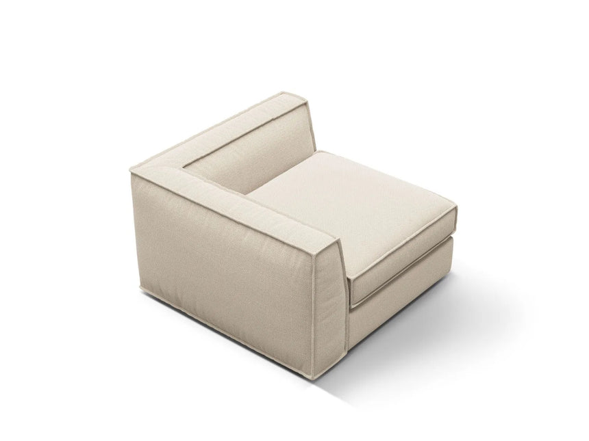Pola Modulares 1-Sitzer Ecksofa Element aus Strukturierter Stoff in Beige (BABEL TOFFEE), 103x103x88 cm von Micadoni – Bild 4