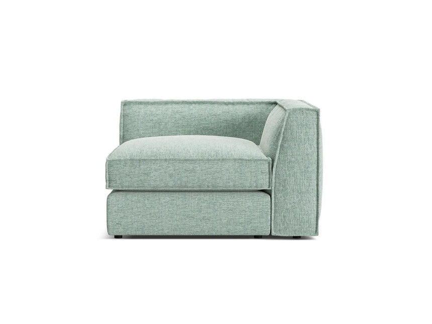 Pola Modulares 1-Sitzer Ecksofa Element aus Strukturierter Stoff in Minze (BABEL SAFIRA), 103x103x88 cm von Micadoni – Bild 1