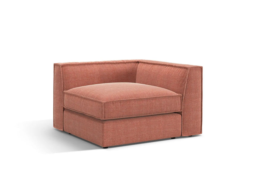 Pola Modulares 1-Sitzer Ecksofa Element aus Strukturierter Stoff in Red (BABEL RED), 103x103x88 cm von Micadoni – Bild 3